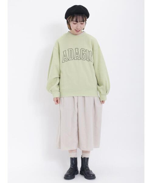 Samansa Mos2（サマンサ モスモス）の「飛び裏毛ロゴアソートプリントスウェット（Tシャツ/カットソー・レディース・モカ/ブルー/ピンク/チャコールグレー/グリーン/オフホワイト・F）」の13枚目の写真