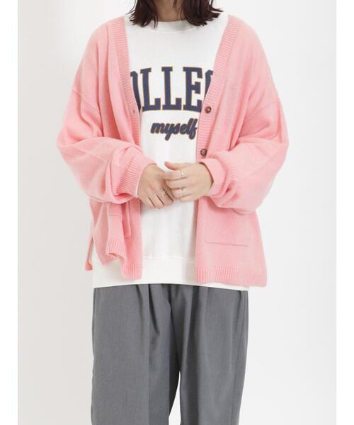 Samansa Mos2（サマンサ モスモス）の「飛び裏毛ロゴアソートプリントスウェット（Tシャツ/カットソー・レディース・モカ/ブルー/ピンク/チャコールグレー/グリーン/オフホワイト・F）」の21枚目の写真