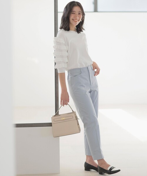 組曲(クミキョク)の「【WEB限定カラーあり】MINA 袖フリルニットプルオーバー(ニット/セーター・レディース・ブラック系/アイボリー系/イエロー系9・2)」の7枚目の写真