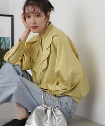 N.（N. Natural Beauty Basic） | ◆タックラッフルバンドカラーシャツ(シャツ/ブラウス)