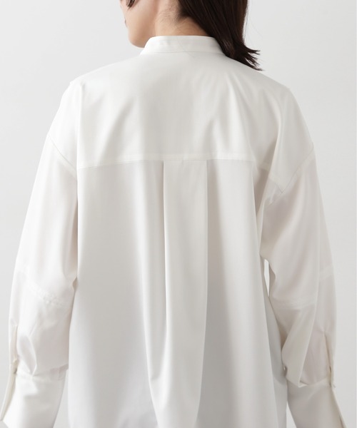 N.（N. Natural Beauty Basic）（エヌエヌナチュラルビューティーベーシック）の「◆タックラッフルバンドカラーシャツ（シャツ/ブラウス・レディース・イエロー/オフホワイト/グレー・MEDIUM）」の16枚目の写真