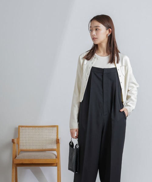 ハイウエストサロペットパンツ　ナノ・ユニバース　オールインワン  パンツ Amazon | [ナノ・ユニバース] ハイウエストサロペットパンツ M