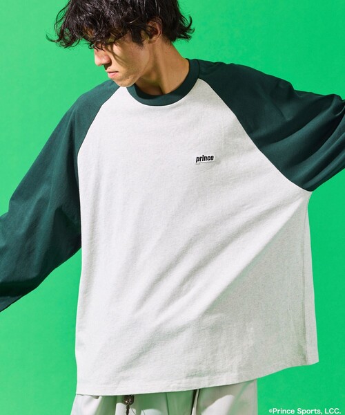 FREAK'S STORE(フリークスストア)の「prince/プリンス prince ワンポイントロゴ ラグラン切り替えロングスリーブTシャツ/ロンT/9分袖(Tシャツ/カットソー・メンズ・チャコールグレー/オフホワイト/ブラック/ホワイト・LARGE/MEDIUM)」の10枚目の写真