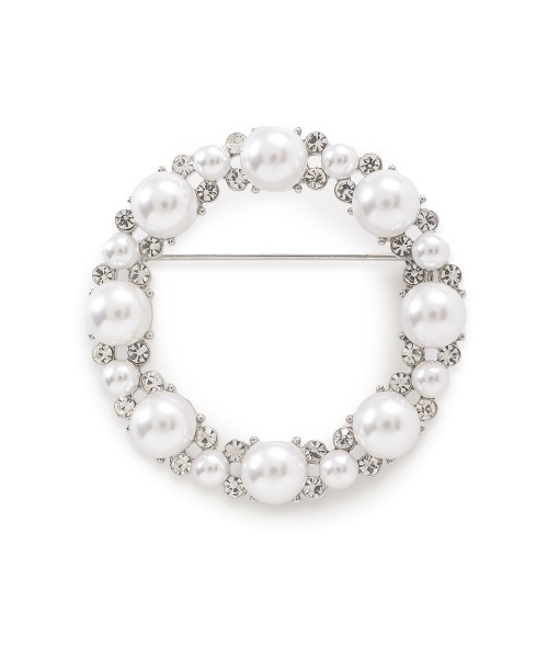 CELFORD（セルフォード）の「パール×ビジューサークルブローチ（ブローチ/コサージュ・レディース・シルバー・FREE）」の2枚目の写真