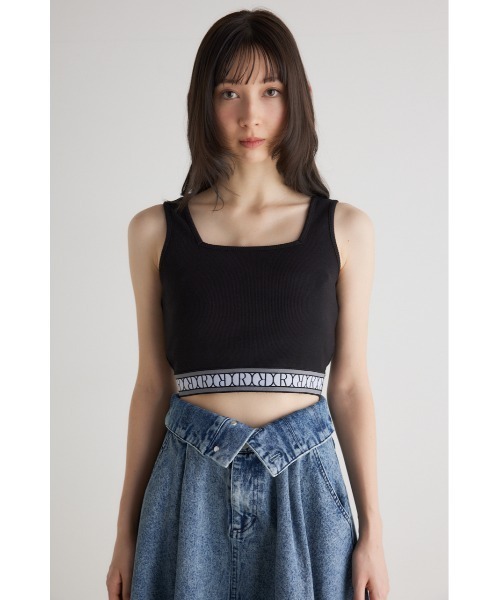 rienda(リエンダ)の「ゴムデザインノースリーブカットトップス 春服(タンクトップ・レディース・アイボリー/ブラック/ピンク・FREE)」の4枚目の写真