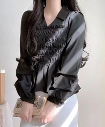 プリーツシャーリングシャツ