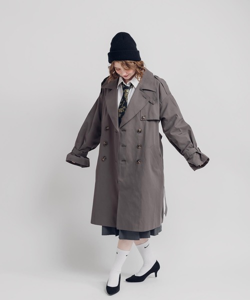 MUHET（ミュエータ）の「トレンチコート（トレンチコート・レディース・ネイビー/チャコールグレー/ベージュ・X-LARGE/MEDIUM）」の7枚目の写真