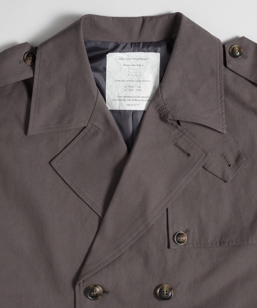 MUHET（ミュエータ）の「トレンチコート（トレンチコート・レディース・ネイビー/チャコールグレー/ベージュ・X-LARGE/MEDIUM）」の6枚目の写真