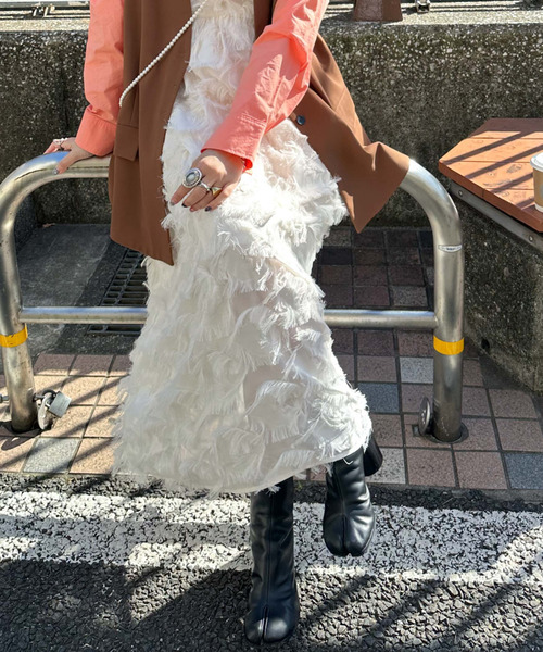 archives(アルシーヴ)の「〈limited〉FRINGE CAMISOLE DRESS(ワンピース・レディース・グレー/ブラック/アイボリー・MEDIUM)」の10枚目の写真
