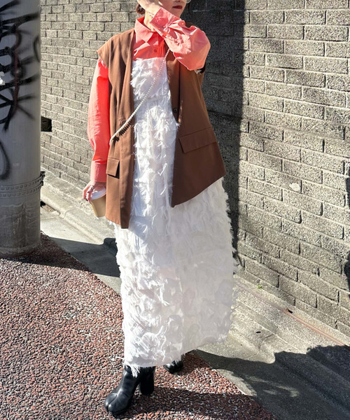 archives(アルシーヴ)の「〈limited〉FRINGE CAMISOLE DRESS(ワンピース・レディース・グレー/ブラック/アイボリー・MEDIUM)」の11枚目の写真