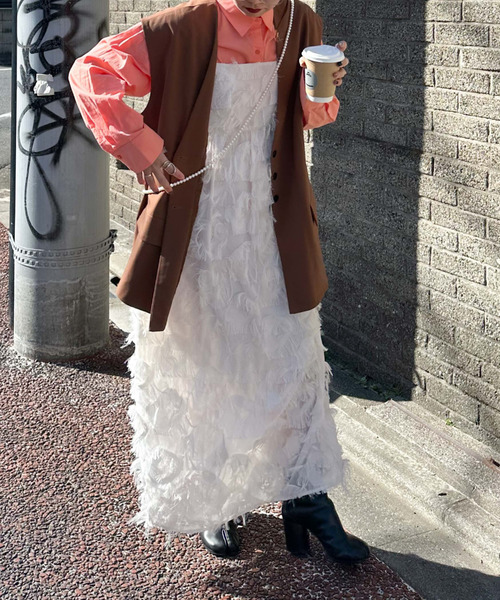 archives(アルシーヴ)の「〈limited〉FRINGE CAMISOLE DRESS(ワンピース・レディース・グレー/ブラック/アイボリー・MEDIUM)」の12枚目の写真