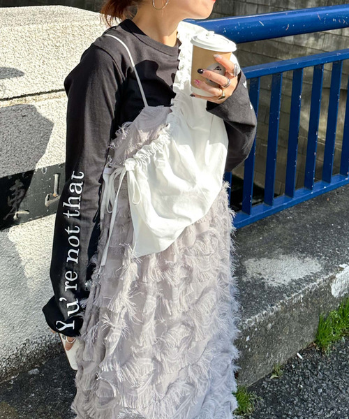 archives(アルシーヴ)の「〈limited〉FRINGE CAMISOLE DRESS(ワンピース・レディース・グレー/ブラック/アイボリー・MEDIUM)」の15枚目の写真