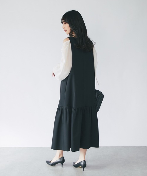 La boutique BonBon シアードッキングドロストスリーブワンピース