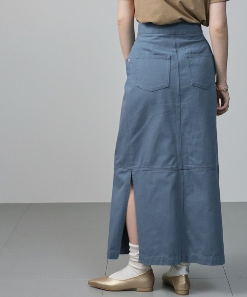 saloon(サルーン)の「SALOON(サルーン)/ステッチ切り替えロングスカート【手洗い可】(スカート・レディース・ホワイト/ブラック/ブルー・SMALL/MEDIUM)」の3枚目の写真