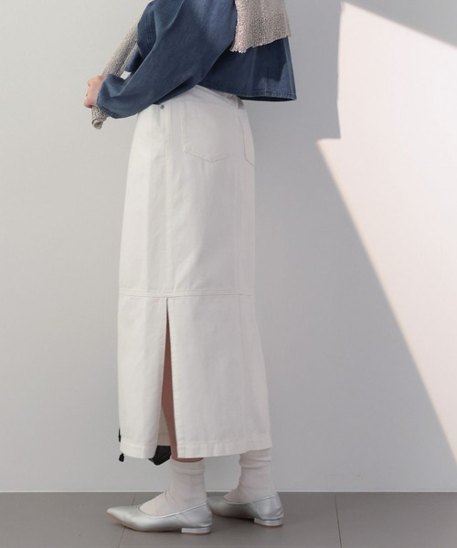 saloon(サルーン)の「SALOON(サルーン)/ステッチ切り替えロングスカート【手洗い可】(スカート・レディース・ホワイト/ブラック/ブルー・SMALL/MEDIUM)」の5枚目の写真