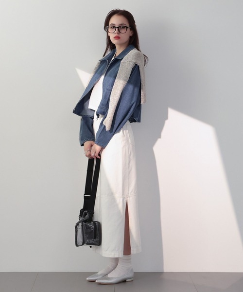 saloon(サルーン)の「SALOON(サルーン)/ステッチ切り替えロングスカート【手洗い可】(スカート・レディース・ホワイト/ブラック/ブルー・SMALL/MEDIUM)」の6枚目の写真