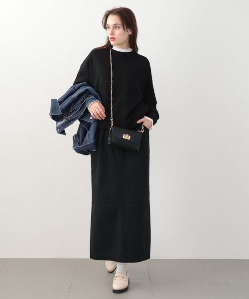 saloon(サルーン)の「SALOON(サルーン)/ステッチ切り替えロングスカート【手洗い可】(スカート・レディース・ホワイト/ブラック/ブルー・SMALL/MEDIUM)」の18枚目の写真