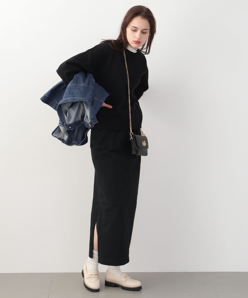 saloon(サルーン)の「SALOON(サルーン)/ステッチ切り替えロングスカート【手洗い可】(スカート・レディース・ホワイト/ブラック/ブルー・SMALL/MEDIUM)」の19枚目の写真