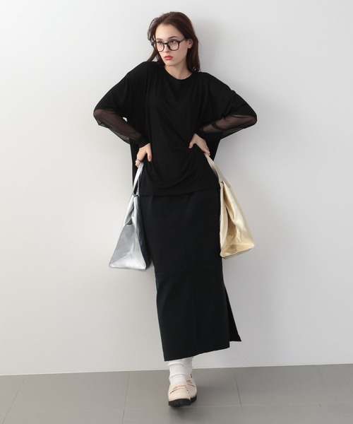 saloon(サルーン)の「SALOON(サルーン)/ステッチ切り替えロングスカート【手洗い可】(スカート・レディース・ホワイト/ブラック/ブルー・SMALL/MEDIUM)」の22枚目の写真