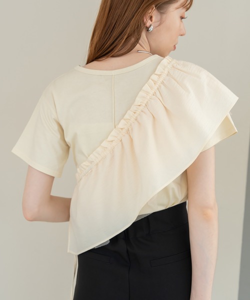 hinari(ヒナリ)の「チュールフリルT(SET)(Tシャツ/カットソー・レディース・ブラック/アイボリー/ホワイト・FREE)」の21枚目の写真