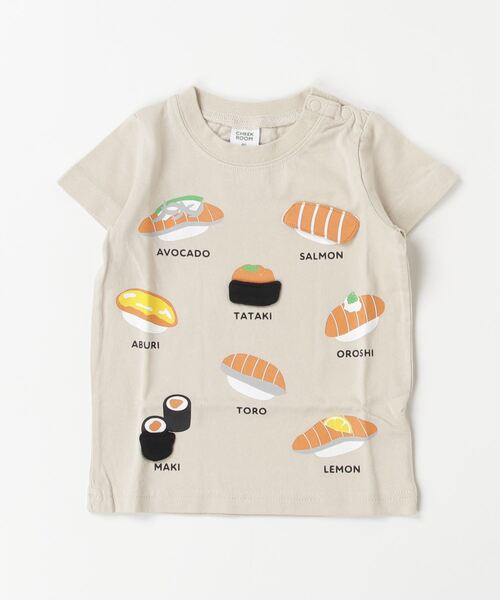 CHEEK ROOM（チークルーム）の「CHEEK ROOM/チークルーム サーモンまつりTシャツ（Tシャツ/カットソー・キッズ・アイボリー/イエロー/ピンク・80ｃｍ/90cm/100cm/110cm/120cm/130cm）」の2枚目の写真