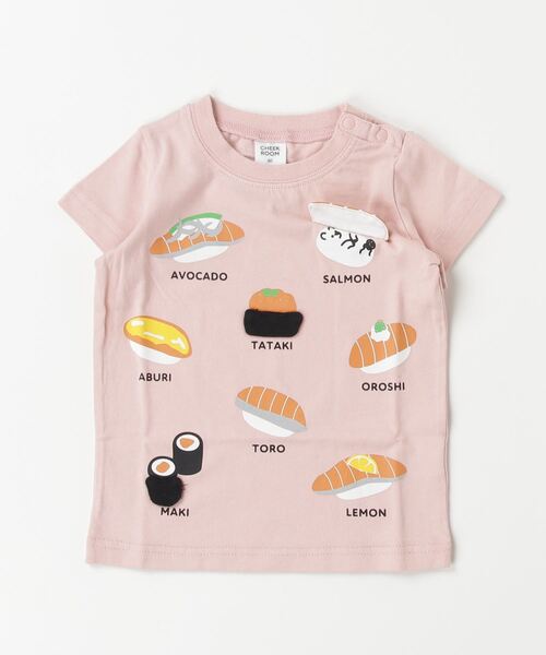 CHEEK ROOM（チークルーム）の「CHEEK ROOM/チークルーム サーモンまつりTシャツ（Tシャツ/カットソー・キッズ・アイボリー/イエロー/ピンク・80ｃｍ/90cm/100cm/110cm/120cm/130cm）」の5枚目の写真
