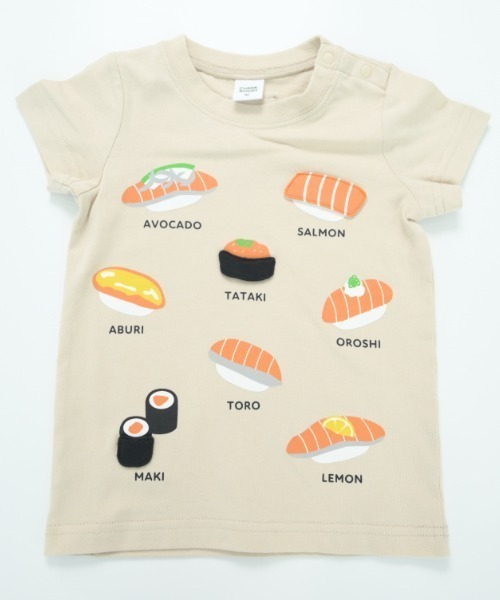 CHEEK ROOM（チークルーム）の「CHEEK ROOM/チークルーム サーモンまつりTシャツ（Tシャツ/カットソー・キッズ・アイボリー/イエロー/ピンク・80ｃｍ/90cm/100cm/110cm/120cm/130cm）」の10枚目の写真