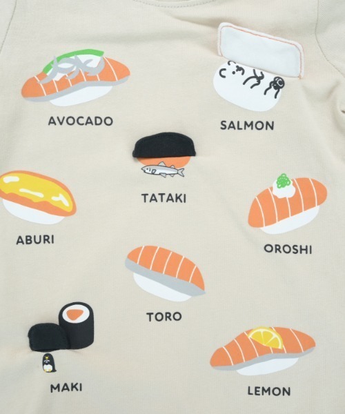 CHEEK ROOM（チークルーム）の「CHEEK ROOM/チークルーム サーモンまつりTシャツ（Tシャツ/カットソー・キッズ・アイボリー/イエロー/ピンク・80ｃｍ/90cm/100cm/110cm/120cm/130cm）」の11枚目の写真