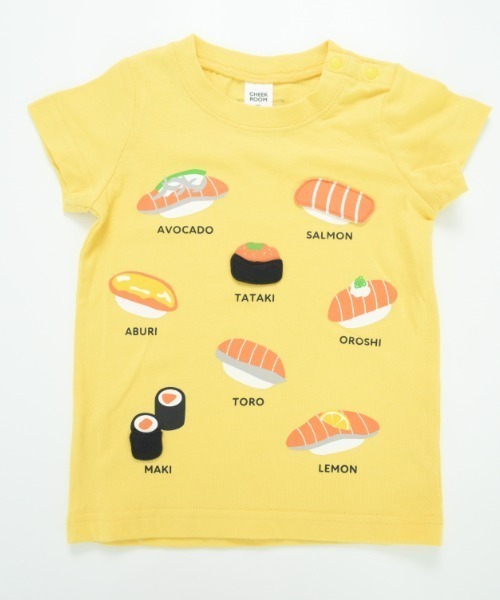 CHEEK ROOM（チークルーム）の「CHEEK ROOM/チークルーム サーモンまつりTシャツ（Tシャツ/カットソー・キッズ・アイボリー/イエロー/ピンク・80ｃｍ/90cm/100cm/110cm/120cm/130cm）」の12枚目の写真