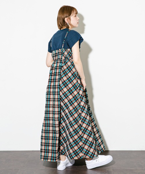 KBF(ケイビーエフ)の「スイッチングマキシキャミワンピース(ワンピース・レディース・グリーン系その他/ブラック/オレンジ系その他・ONE)」の6枚目の写真