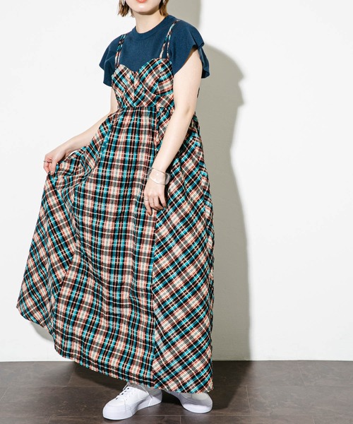 KBF(ケイビーエフ)の「スイッチングマキシキャミワンピース(ワンピース・レディース・グリーン系その他/ブラック/オレンジ系その他・ONE)」の10枚目の写真