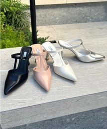 R&E | 【24SS新作】【R&E】Tストラップカットミュールパンプス(パンプス)