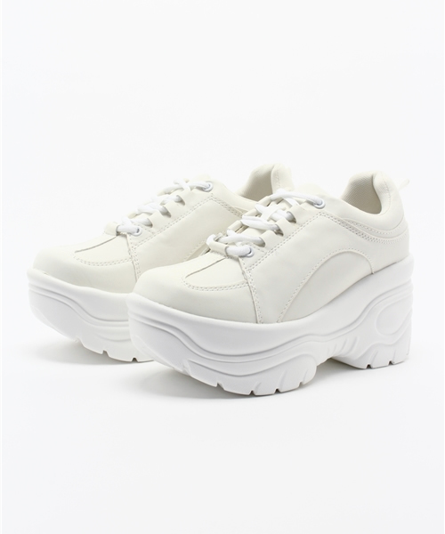 WEGO（ウィゴー）の「WEGO/厚底スニーカー（スニーカー・レディース・ブラック/ホワイト/ピンク・LARGE/MEDIUM）」の4枚目の写真