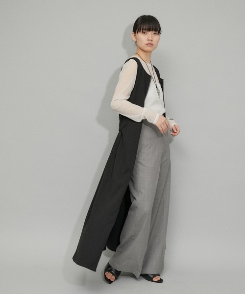 ADAM ET ROPE'（アダムエロペ）の「【WEB限定・サステナブル】2WAYジップジレワンピース（ワンピース・レディース・キナリ/ブラック・FREE）」の21枚目の写真