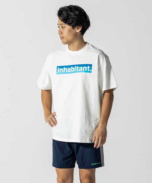 INHABITANT(インハビタント)の「inhabitant(インハビタント)Logo T-shirts/ブルーロゴプリントTシャツ/サーフィン/レジャー/スケートボード(Tシャツ/カットソー・メンズ・ピンク/ブラック/グリーン/ホワイト・L/M)」の2枚目の写真