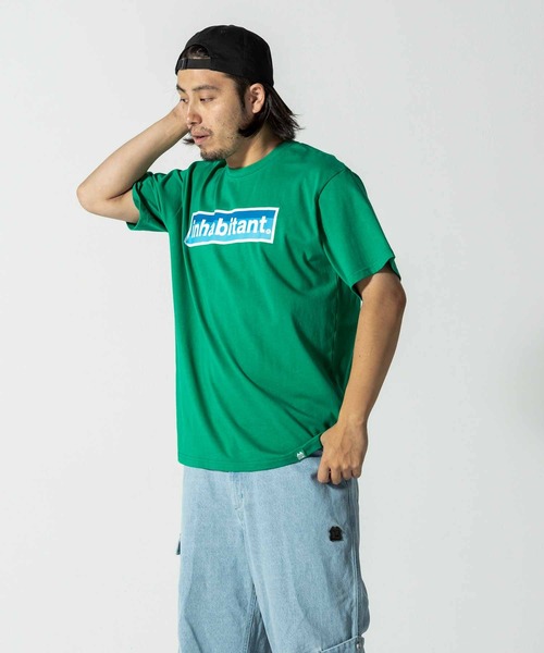 INHABITANT(インハビタント)の「inhabitant(インハビタント)Logo T-shirts/ブルーロゴプリントTシャツ/サーフィン/レジャー/スケートボード(Tシャツ/カットソー・メンズ・ピンク/ブラック/グリーン/ホワイト・L/M)」の3枚目の写真