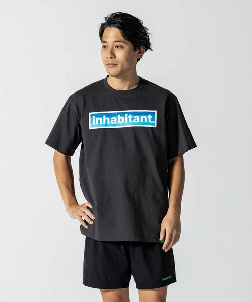 INHABITANT(インハビタント)の「inhabitant(インハビタント)Logo T-shirts/ブルーロゴプリントTシャツ/サーフィン/レジャー/スケートボード(Tシャツ/カットソー・メンズ・ピンク/ブラック/グリーン/ホワイト・L/M)」の1枚目の写真