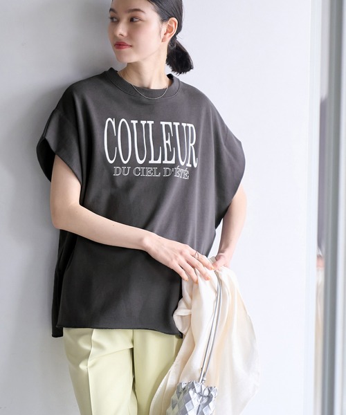 ROPE' PICNIC（ロペピクニック）の「セットアップ対応/ミニ裏毛フレンチスリーブプルオーバー（Tシャツ/カットソー・レディース・チャコールグレー/グレー系その他/キナリ・38）」の2枚目の写真