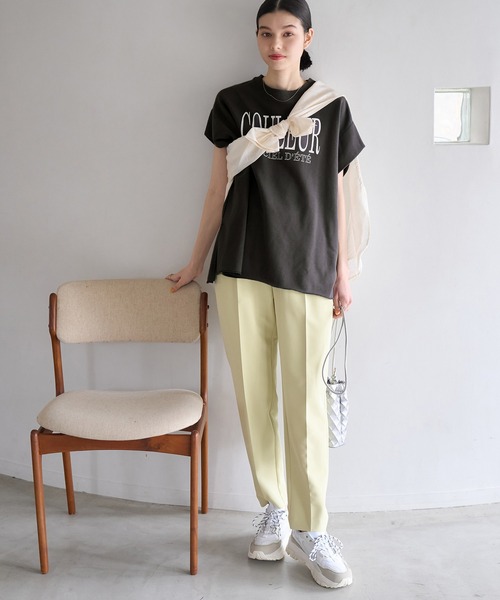ROPE' PICNIC（ロペピクニック）の「セットアップ対応/ミニ裏毛フレンチスリーブプルオーバー（Tシャツ/カットソー・レディース・チャコールグレー/グレー系その他/キナリ・38）」の20枚目の写真