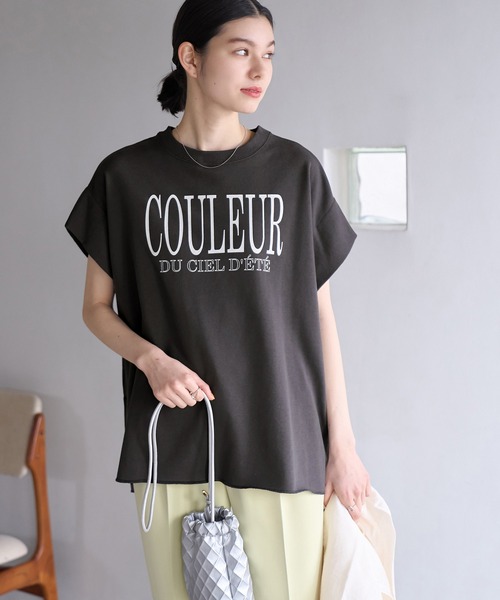 ROPE' PICNIC（ロペピクニック）の「セットアップ対応/ミニ裏毛フレンチスリーブプルオーバー（Tシャツ/カットソー・レディース・チャコールグレー/グレー系その他/キナリ・38）」の22枚目の写真