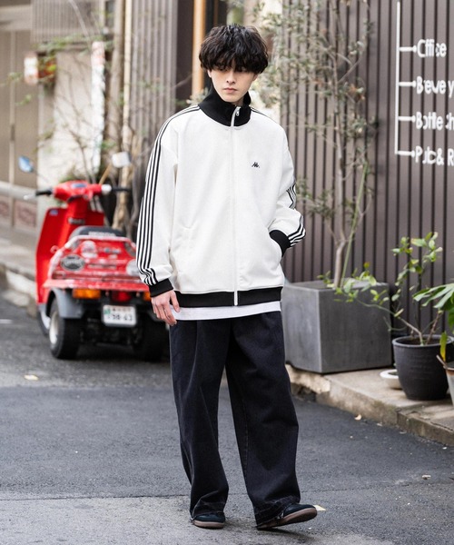 Kappa(カッパ)の「Kappa カッパ オーバーサイズワンポイント刺繍トラックジャケット(ブルゾン・メンズ・ブラック/ネイビー/オフホワイト/グレイッシュベージュ・L/M)」の7枚目の写真