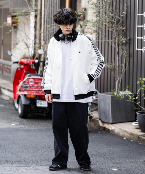 Kappa(カッパ)の「Kappa カッパ オーバーサイズワンポイント刺繍トラックジャケット(ブルゾン・メンズ・ブラック/ネイビー/オフホワイト/グレイッシュベージュ・L/M)」の8枚目の写真