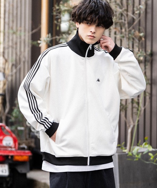 Kappa(カッパ)の「Kappa カッパ オーバーサイズワンポイント刺繍トラックジャケット(ブルゾン・メンズ・ブラック/ネイビー/オフホワイト/グレイッシュベージュ・L/M)」の10枚目の写真