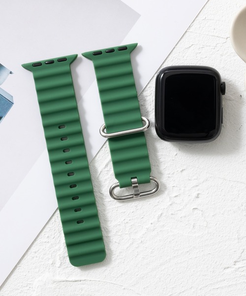 emonique（エモニーク）の「シリコン製 Apple Watch バンド スマートウォッチバンド【38/40/41/42/44/45/49mm対応】（デジタル腕時計・メンズ・ピンク/ブラック/ホワイト/グリーン/ライラック/ライトグリーン・42/38）」の4枚目の写真