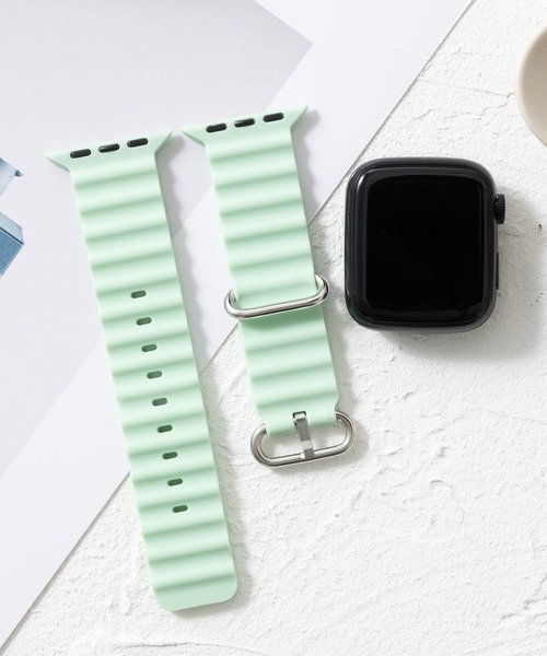 emonique（エモニーク）の「シリコン製 Apple Watch バンド スマートウォッチバンド【38/40/41/42/44/45/49mm対応】（デジタル腕時計・メンズ・ピンク/ブラック/ホワイト/グリーン/ライラック/ライトグリーン・42/38）」の5枚目の写真