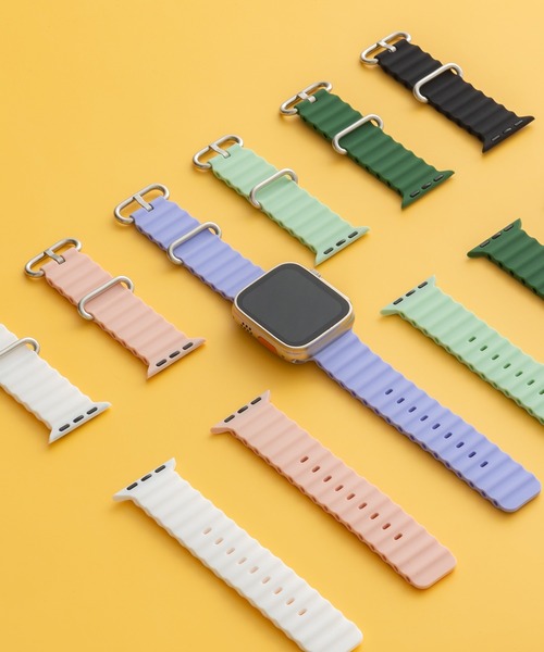 emonique（エモニーク）の「シリコン製 Apple Watch バンド スマートウォッチバンド【38/40/41/42/44/45/49mm対応】（デジタル腕時計・メンズ・ピンク/ブラック/ホワイト/グリーン/ライラック/ライトグリーン・42/38）」の7枚目の写真