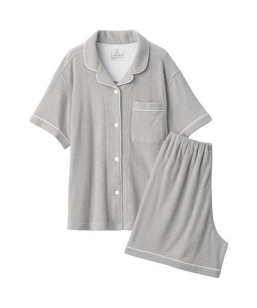 無印良品（ムジルシリョウヒン）の「婦人　着るタオル　両面パイル　半袖パジャマ（ルームウェア/パジャマ・レディース・ライトグレー/スモークピンク/ネイビー系/ホワイト・XS/XL/L/M/S）」の21枚目の写真