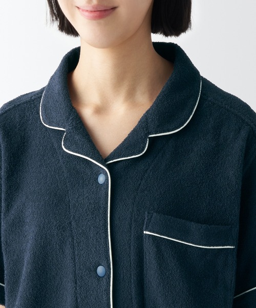 無印良品（ムジルシリョウヒン）の「婦人　着るタオル　両面パイル　半袖パジャマ（ルームウェア/パジャマ・レディース・ライトグレー/スモークピンク/ネイビー系/ホワイト・XS/XL/L/M/S）」の14枚目の写真