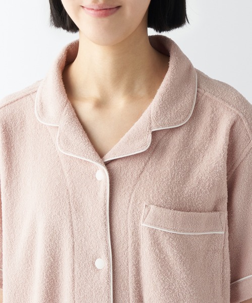 「２着セット」無印良品　着るタオル 両面パイル半袖パジャマ Mサイズ オフ白 婦人 着るタオル 両面パイル半袖パジャマ | 無印良品
