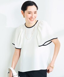 NOLLEY’S | 配色ギャザー袖リボンブラウス(シャツ/ブラウス)